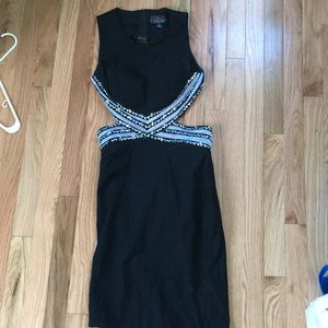 Black open back dress
